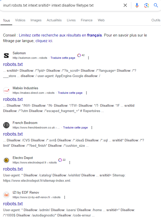 liste de sites robots.txt srsltid